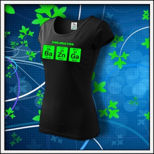 BAZINGA - dámske tričko so zelenou neónovou potlačou